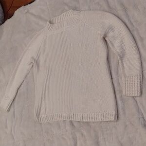 VINTAGE White Cable Knit Chunky Crew Sweater Unisex